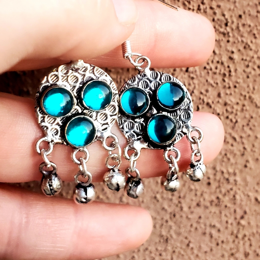 *$15 Sale* New Blue Mystic Topaz Silver Earrings.